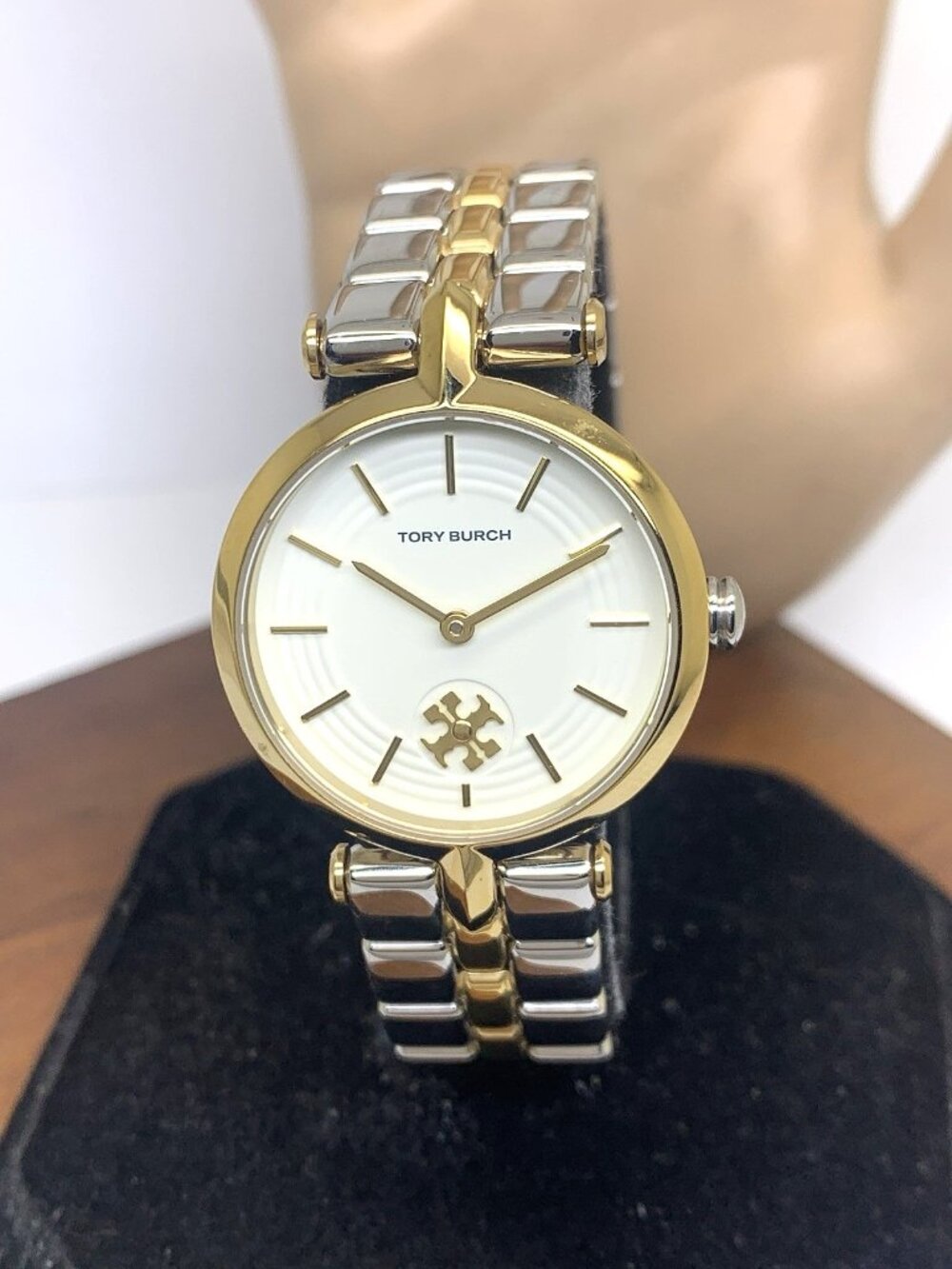 Tory Burch Women's Watch TBW2044 Quartz Cream Dial Two Tone Stainless Steel 30mm